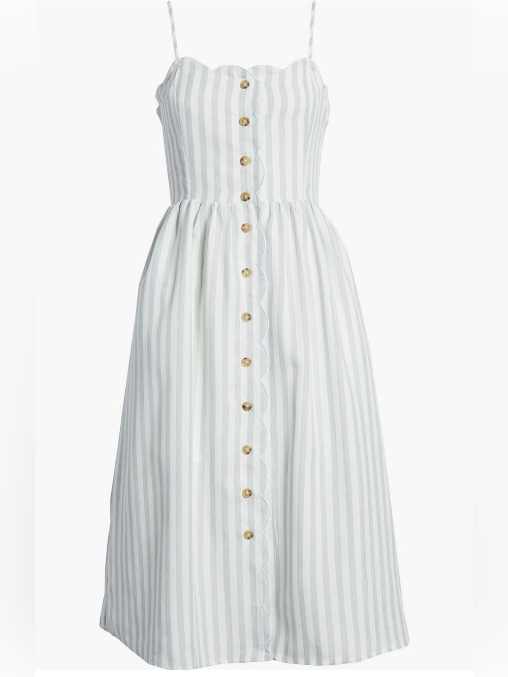 English Factory Scallop Edge Midi Dress